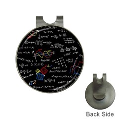 Black Background With Text Overlay Mathematics Formula Board Hat Clips With Golf Markers by Jancukart