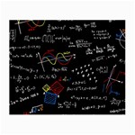 Black Background With Text Overlay Mathematics Formula Board Small Glasses Cloth Front