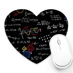 Black Background With Text Overlay Mathematics Formula Board Heart Mousepad Front