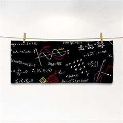 Black Background With Text Overlay Mathematics Formula Board Hand Towel by Jancukart