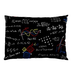 Black Background With Text Overlay Mathematics Formula Board Pillow Case