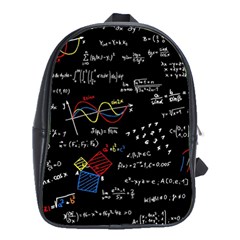 Black Background With Text Overlay Mathematics Formula Board School Bag (large)