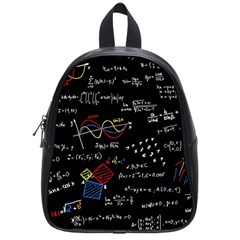 Black Background With Text Overlay Mathematics Formula Board School Bag (small) by Jancukart