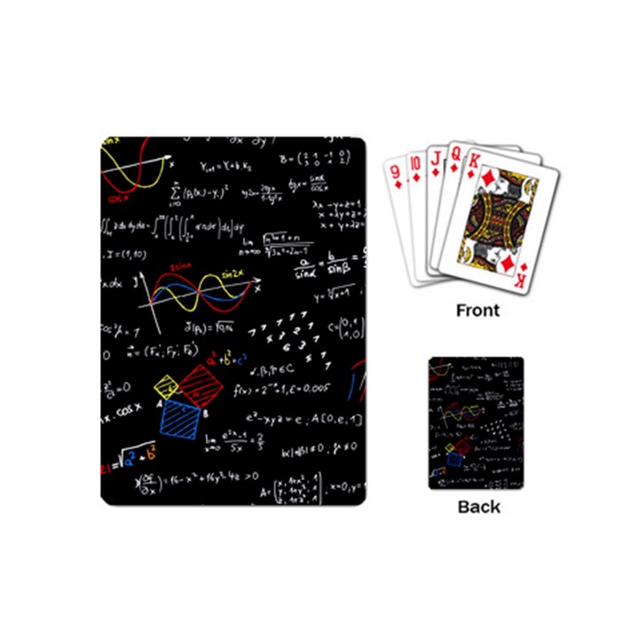 Black Background With Text Overlay Mathematics Formula Board Playing Cards Single Design (Mini)