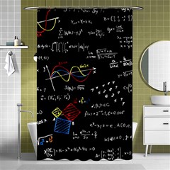 Black Background With Text Overlay Mathematics Formula Board Shower Curtain 48  X 72  (small) 