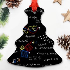 Black Background With Text Overlay Mathematics Formula Board Ornament (christmas Tree) 