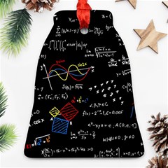 Black Background With Text Overlay Mathematics Formula Board Ornament (bell)