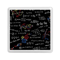 Black Background With Text Overlay Mathematics Formula Board Memory Card Reader (square)