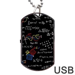 Black Background With Text Overlay Mathematics Formula Board Dog Tag Usb Flash (two Sides) by Jancukart