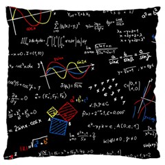 Black Background With Text Overlay Mathematics Formula Board Large Cushion Case (one Side)