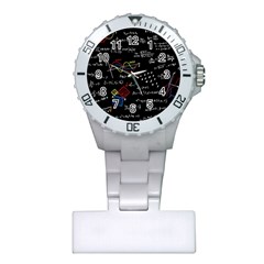 Black Background With Text Overlay Mathematics Formula Board Plastic Nurses Watch by Jancukart