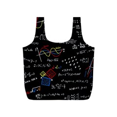 Black Background With Text Overlay Mathematics Formula Board Full Print Recycle Bag (s) by Jancukart