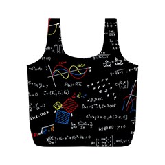 Black Background With Text Overlay Mathematics Formula Board Full Print Recycle Bag (m)