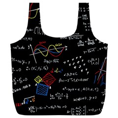 Black Background With Text Overlay Mathematics Formula Board Full Print Recycle Bag (xl)