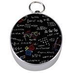 Black Background With Text Overlay Mathematics Formula Board Silver Compasses Front