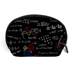 Black Background With Text Overlay Mathematics Formula Board Accessory Pouch (large)