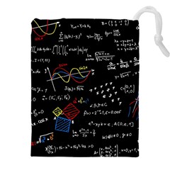 Black Background With Text Overlay Mathematics Formula Board Drawstring Pouch (5xl)