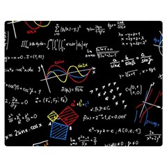 Black Background With Text Overlay Mathematics Formula Board One Side Premium Plush Fleece Blanket (medium) by Jancukart