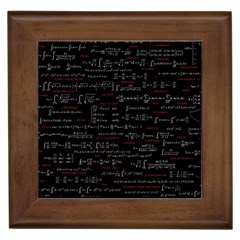 Black Background With Text Overlay Digital Art Mathematics Framed Tile by Jancukart