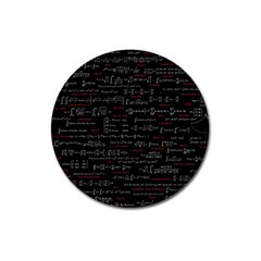 Black Background With Text Overlay Digital Art Mathematics Magnet 3  (round)