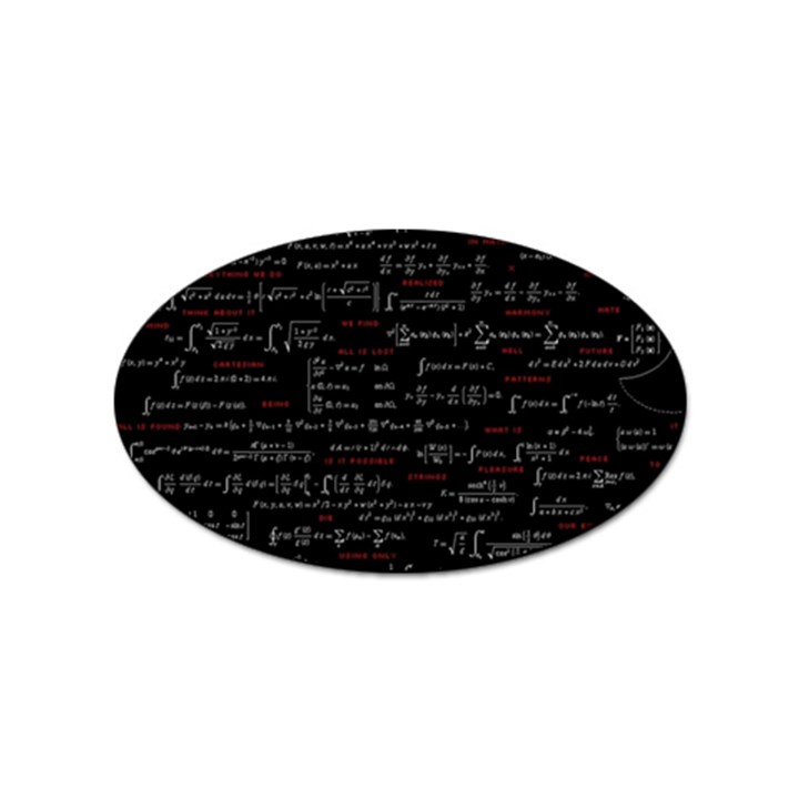 Black Background With Text Overlay Digital Art Mathematics Sticker Oval (100 pack)