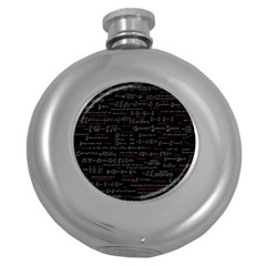 Black Background With Text Overlay Digital Art Mathematics Round Hip Flask (5 Oz)