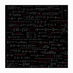 Black Background With Text Overlay Digital Art Mathematics Medium Glasses Cloth (2 Sides)