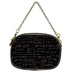 Black Background With Text Overlay Digital Art Mathematics Chain Purse (one Side)