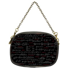 Black Background With Text Overlay Digital Art Mathematics Chain Purse (two Sides)