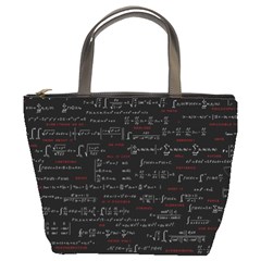 Black Background With Text Overlay Digital Art Mathematics Bucket Bag