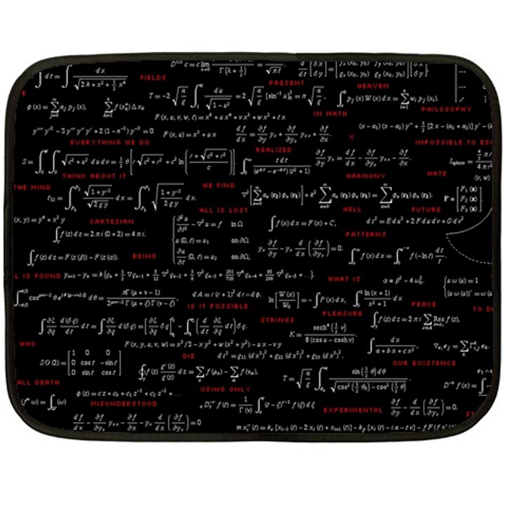 Black Background With Text Overlay Digital Art Mathematics Fleece Blanket (Mini)