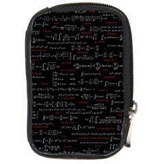 Black Background With Text Overlay Digital Art Mathematics Compact Camera Leather Case