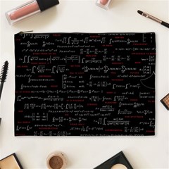 Black Background With Text Overlay Digital Art Mathematics Cosmetic Bag (xl) by Jancukart