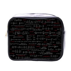 Black Background With Text Overlay Digital Art Mathematics Mini Toiletries Bag (one Side)