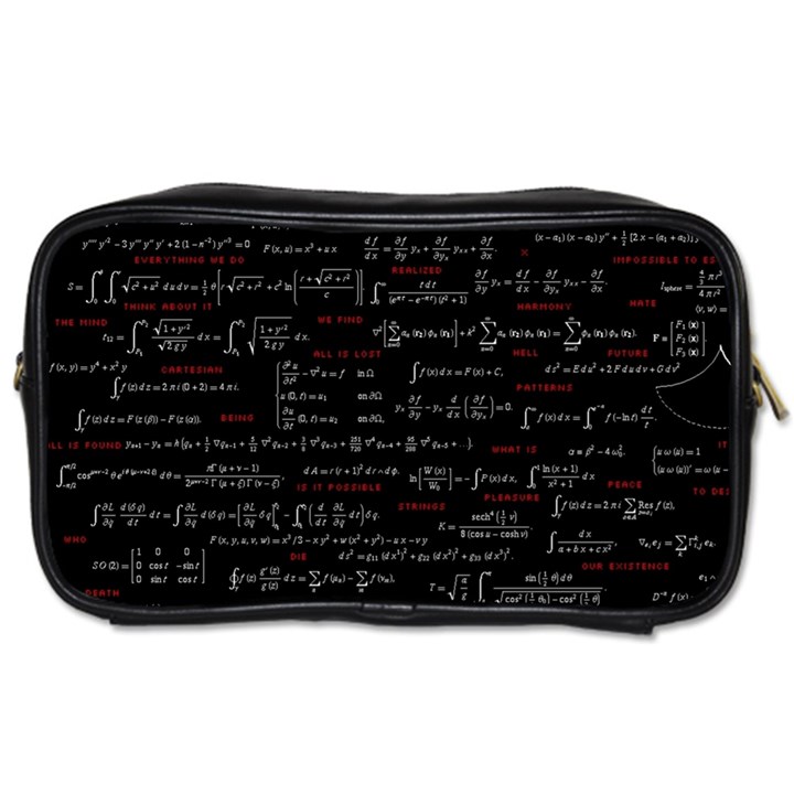 Black Background With Text Overlay Digital Art Mathematics Toiletries Bag (One Side)