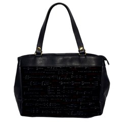 Black Background With Text Overlay Digital Art Mathematics Oversize Office Handbag by Jancukart