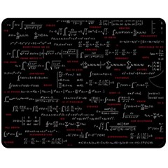 Black Background With Text Overlay Digital Art Mathematics One Side Fleece Blanket (medium)