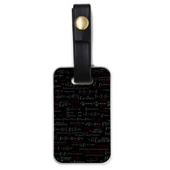 Black Background With Text Overlay Digital Art Mathematics Luggage Tag (one Side) by Jancukart