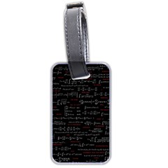 Black Background With Text Overlay Digital Art Mathematics Luggage Tag (two Sides) by Jancukart