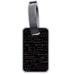 Black Background With Text Overlay Digital Art Mathematics Luggage Tag (two sides) Front