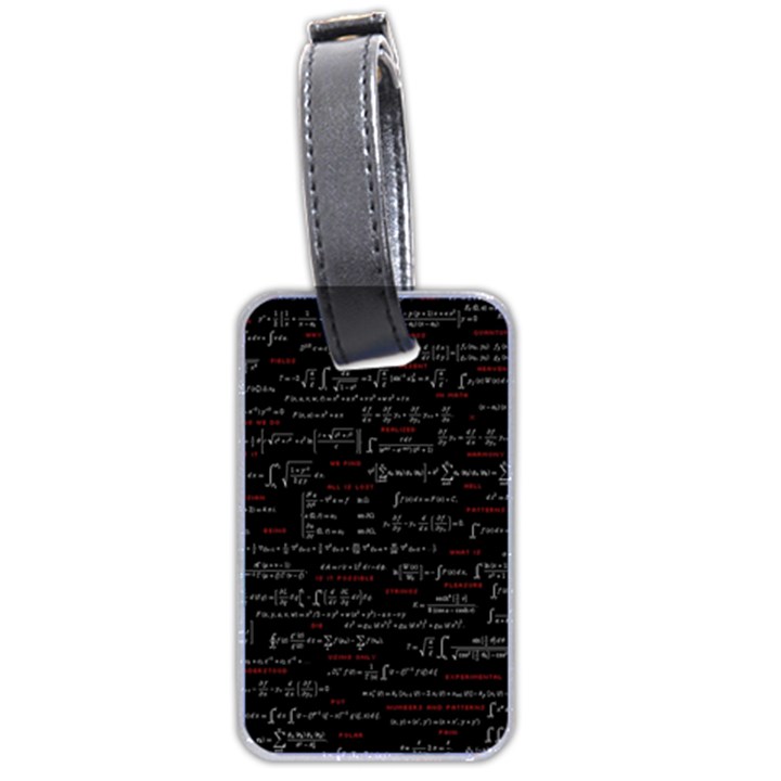 Black Background With Text Overlay Digital Art Mathematics Luggage Tag (two sides)