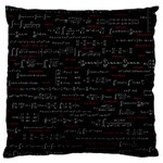 Black Background With Text Overlay Digital Art Mathematics Large Cushion Case (One Side) Front