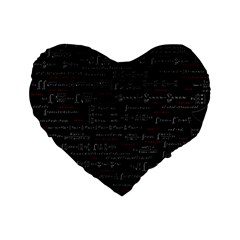 Black Background With Text Overlay Digital Art Mathematics Standard 16  Premium Heart Shape Cushions