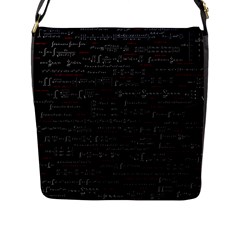 Black Background With Text Overlay Digital Art Mathematics Flap Closure Messenger Bag (l)