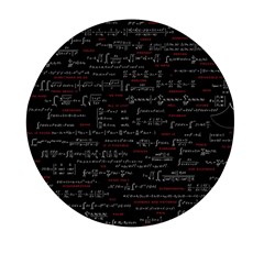 Black Background With Text Overlay Digital Art Mathematics Mini Round Pill Box by Jancukart