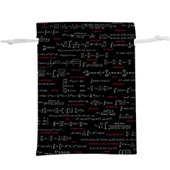 Black Background With Text Overlay Digital Art Mathematics Lightweight Drawstring Pouch (xl) by Jancukart