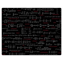 Black Background With Text Overlay Digital Art Mathematics One Side Premium Plush Fleece Blanket (medium) by Jancukart