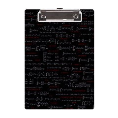 Black Background With Text Overlay Digital Art Mathematics A5 Acrylic Clipboard by Jancukart