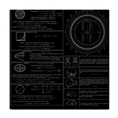 Black Background With Text Overlay Mathematics Trigonometry Tile Coaster by Jancukart