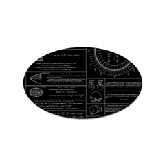 Black Background With Text Overlay Mathematics Trigonometry Sticker Oval (10 Pack) by Jancukart